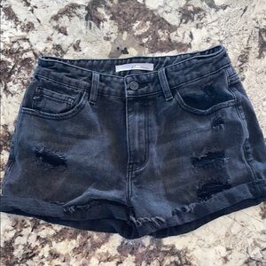 KanCan Black Jean Shorts Distressed Mid-Thigh